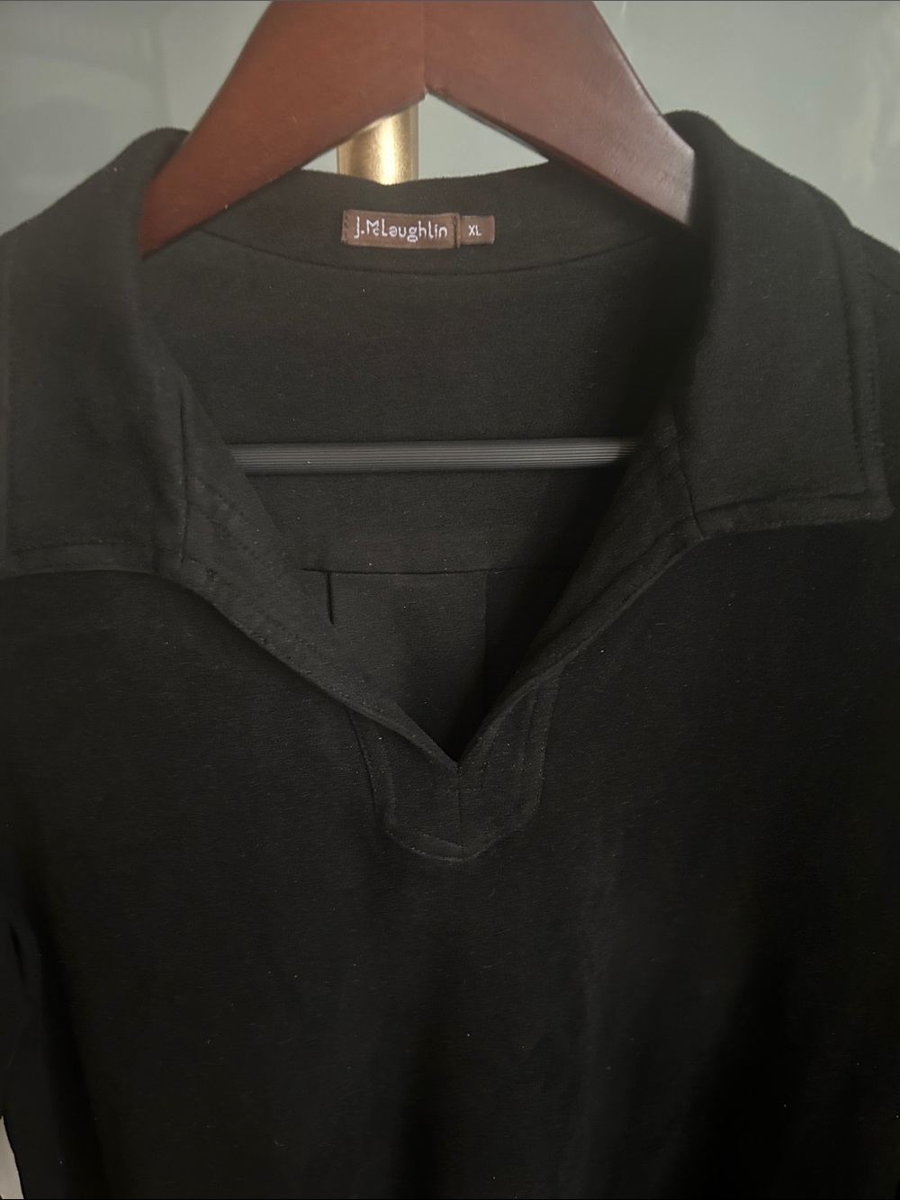 J. McLaughlin Womens Stretch Velvet Black Tunic